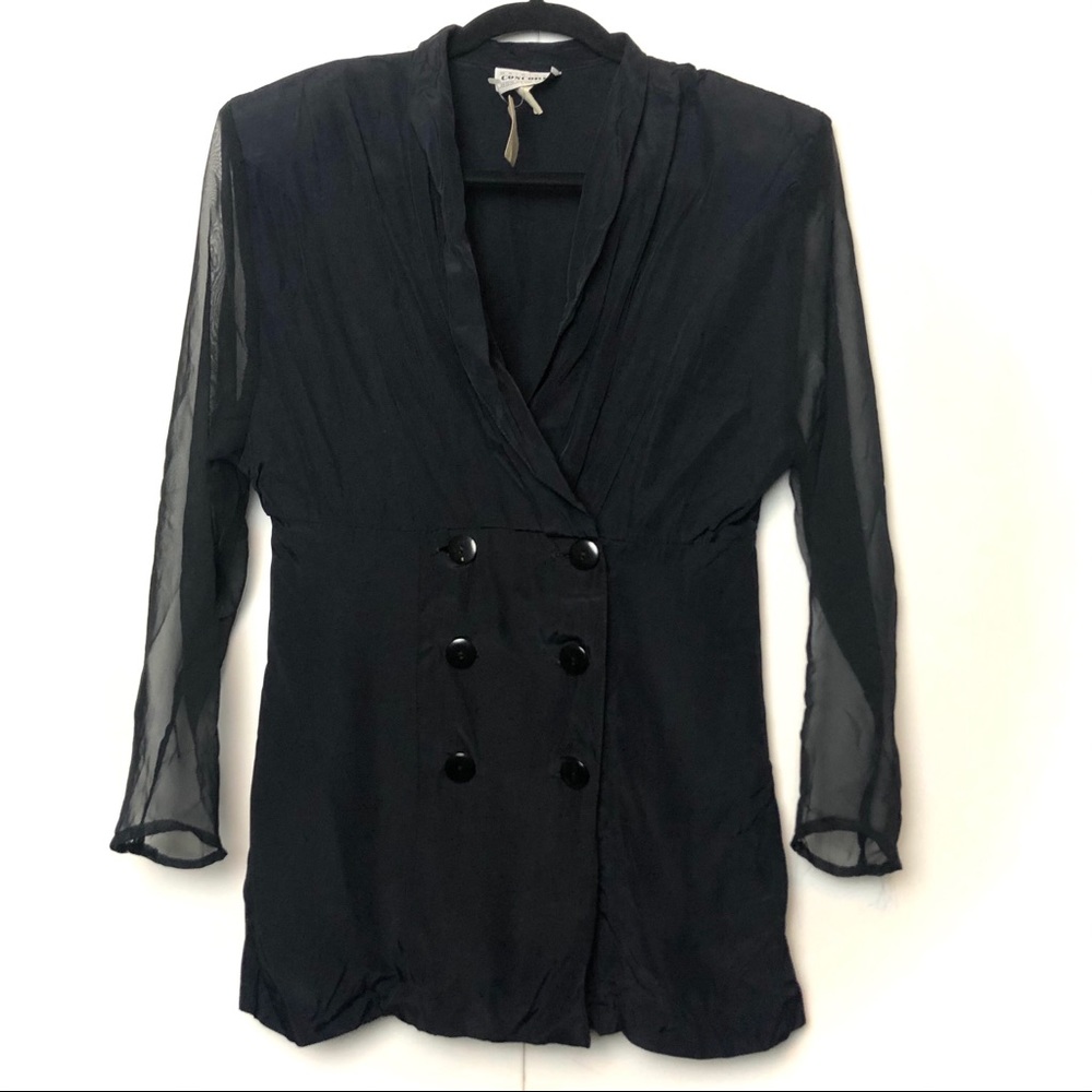 Concord Vintage Sheer Sleeve Black Jacket